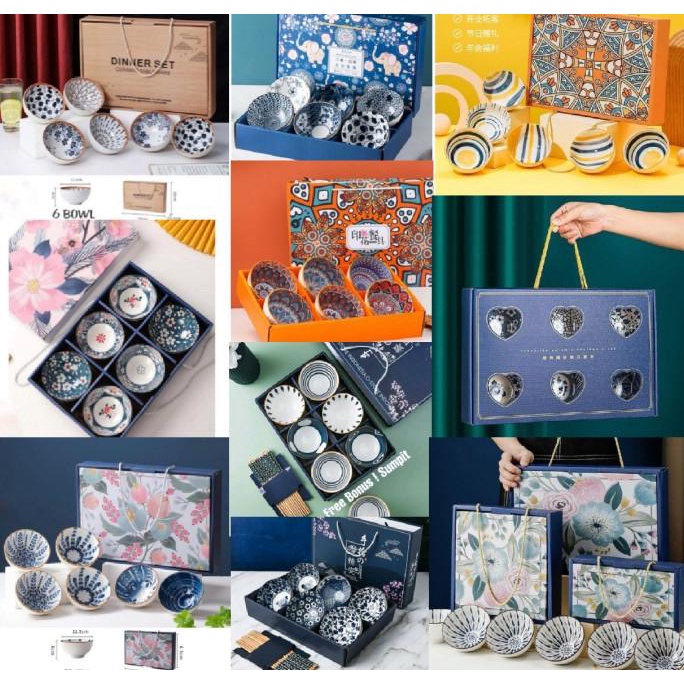 

CERAMIC BOWL SET KADO NIKAH GIFT ULTAH HAMPERS IDUL FITRI NATAL LUX FDB85565DS