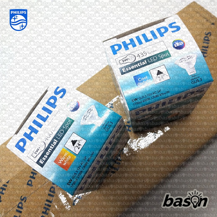 Philips Essential LED 5W MR16 24D 12V | HALOGEN LED | 2700K atau 6500K