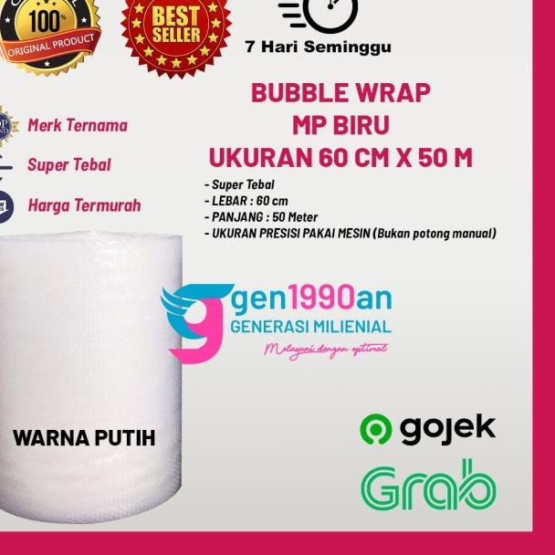 

Plastik Bubble Wrap 50mx60 cm sgt Tebal Mulia Pack Biru Tomang JakBar - Putih