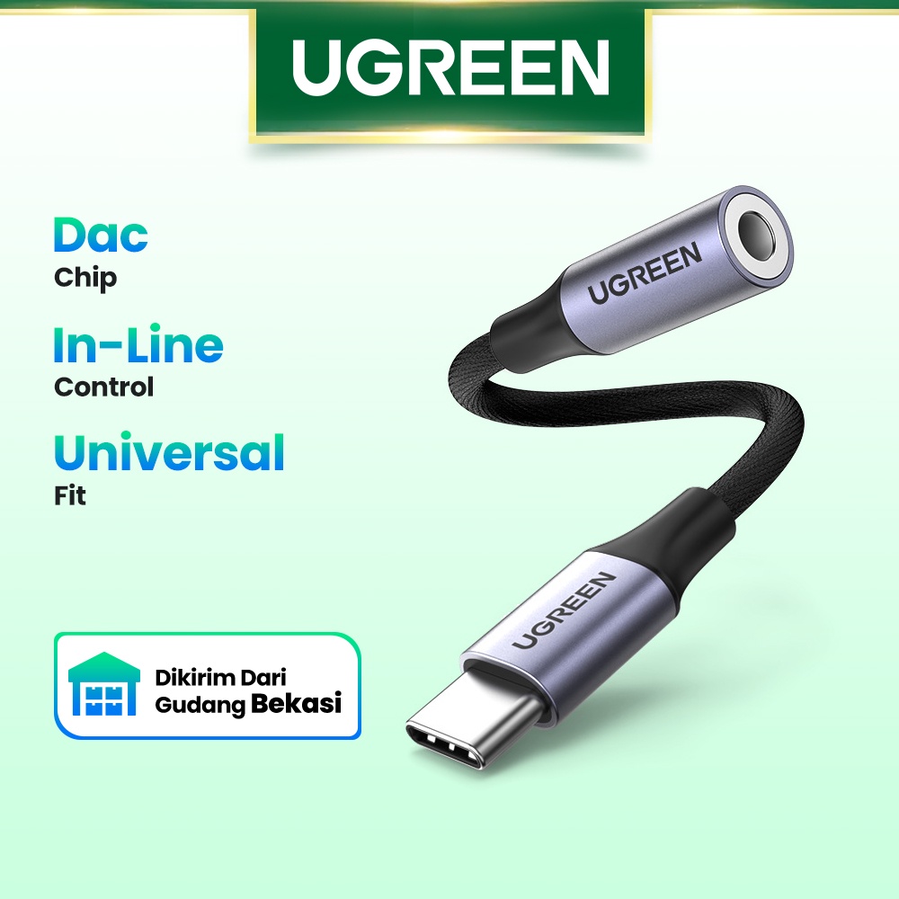 【Stok Produk di Indonesia】Ugrren Kabel Adapter USB Tipe-C Ke Jack Audio 3.5mm Female Untuk Pixel 4 3