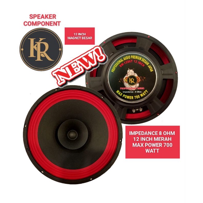 Speaker component KR 12 inch corong merah magnet besar 700 watt