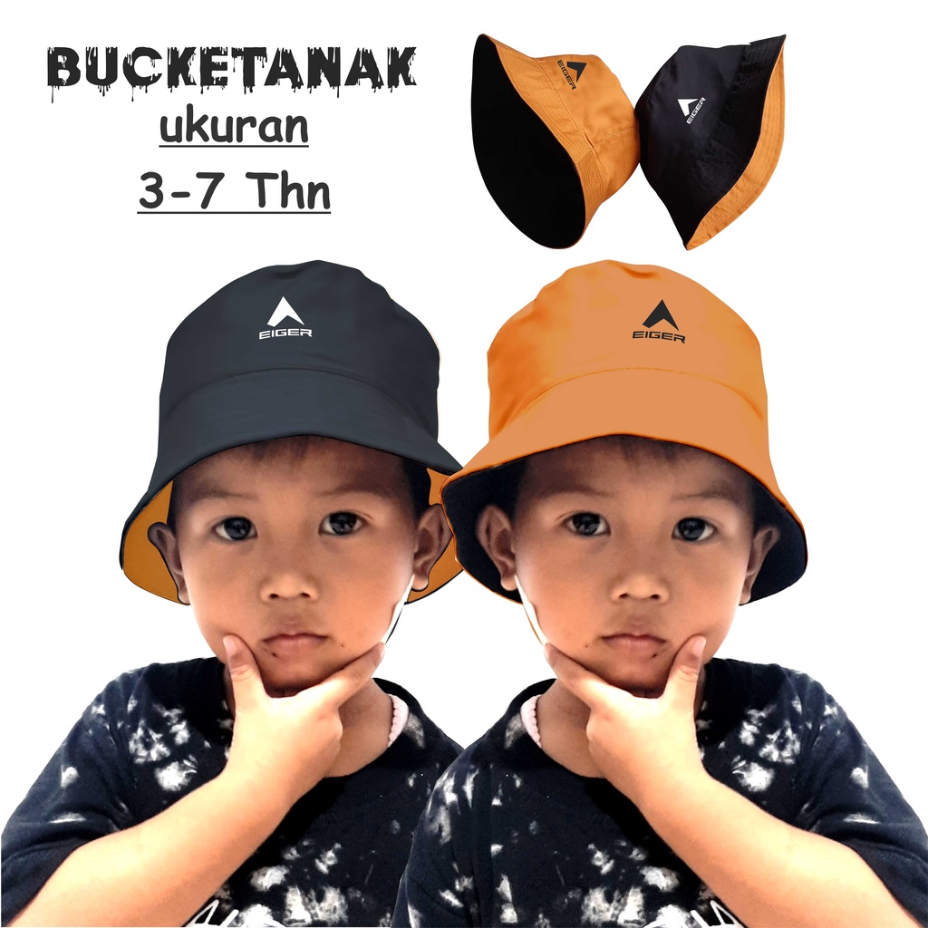 TOPI BUCKET HAT Anak Bucket Bolak Balik 2 Warna Buket Anak Topi Anak Kekinian Hits Terbaru