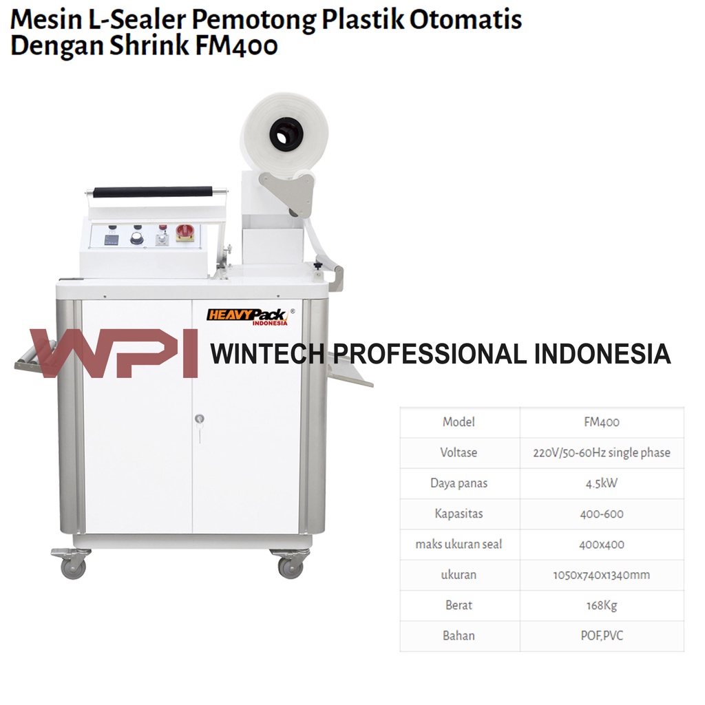 FM400 HEAVYPACK Mesin L-Sealer Pemotong Plastik Otomatis Dengan Shrink