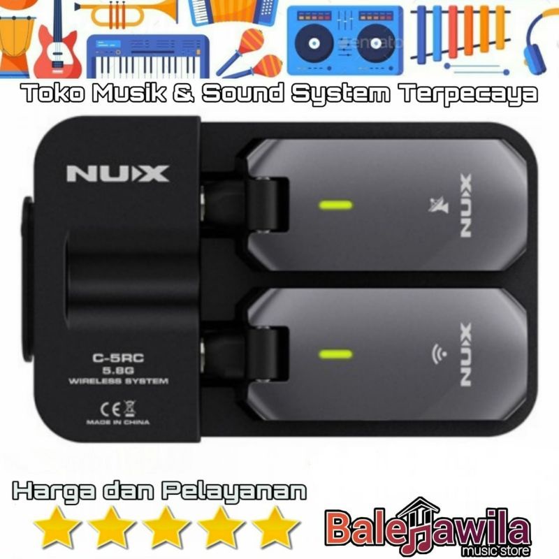 Garansi Jack UHF Wireless NUX C-5RC C5RC 5.8 Ghz Guitar Transmitter