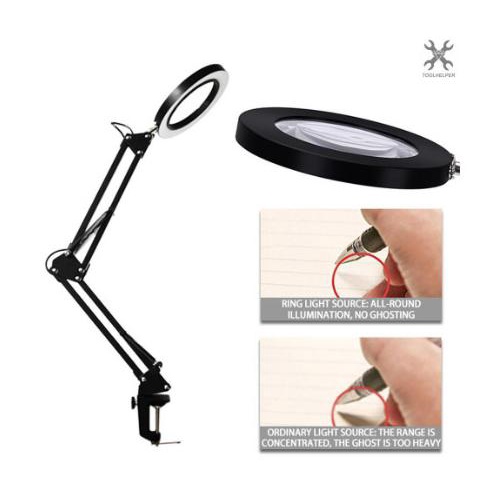 

Magnifying Glass Magnifier with LEDs Clamp Clip Light 8X Magnification