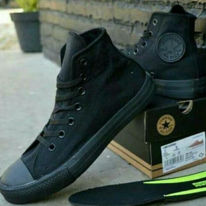 Sepatu Converse All Star Classic High Full Black Hitam Polos