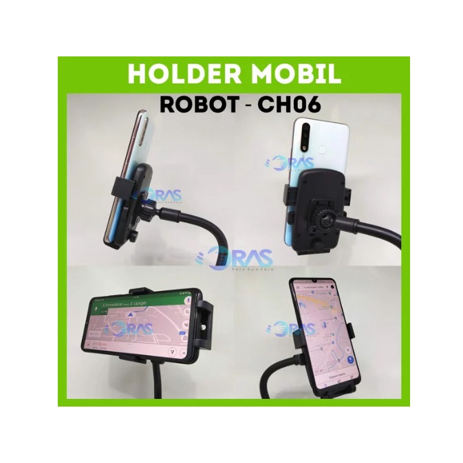 Universal Car Holder Tatakan HP Holder HP Mobil Car Holder HP di Mobil Car Phone Handphone Mobil RT-CH06 Holder Robot Anti Jatuh