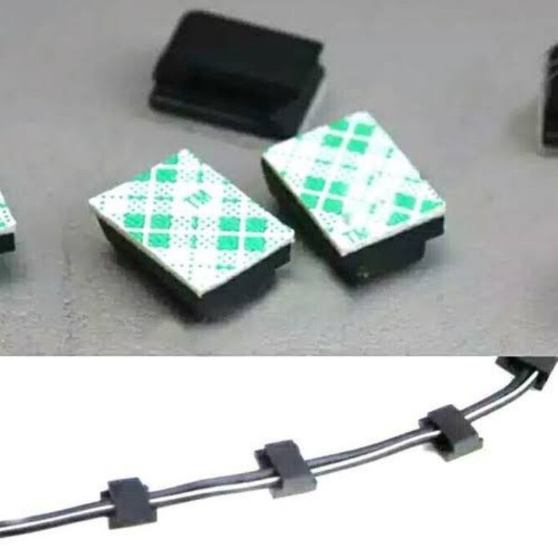 1 Pcs Klip Kabel Mini Tempel Klem Kabel Tembok Double Tape Cable Clip