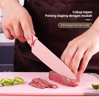 IKILOSHOP Pisau Dapur Diamond Jerami Gandum Set 6in1 Premium Anti Lengket Karat Knife