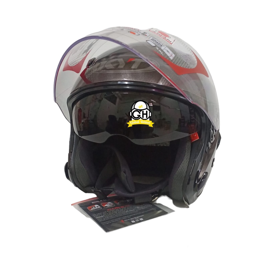 HELM KYT GALAXY SLIDE FLAT R SOLID GUNMETAL POLOS FLAT VISOR