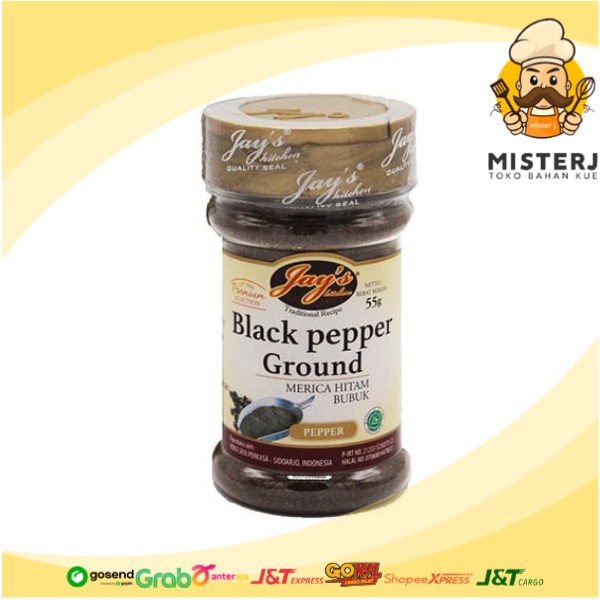 

Jays Black Pepper Ground | 55 Gram | Jay's Merica Hitam Bubuk