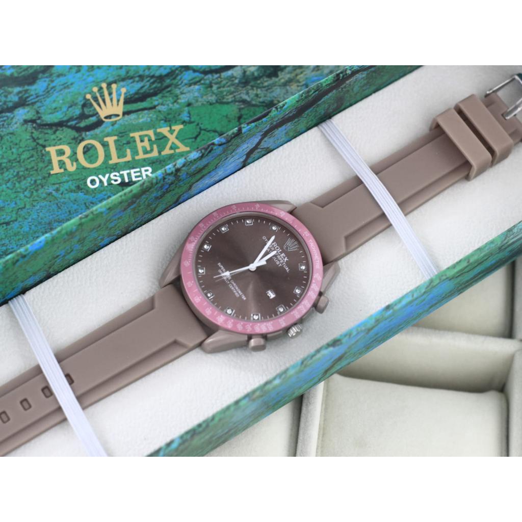 ROLEX | Jam Tangan Wanita Tahan Air Tali Karet /Free Bok