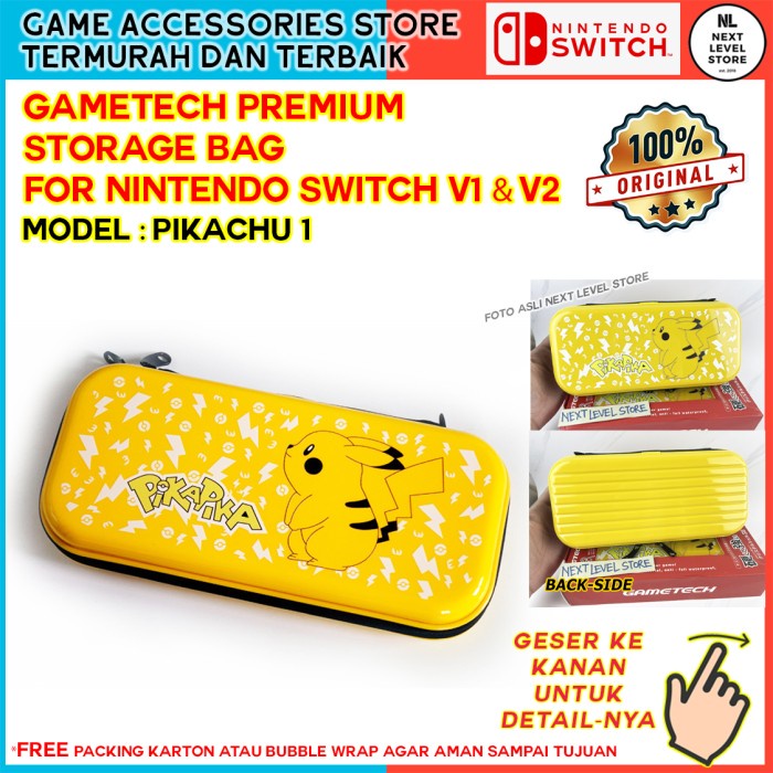 Pikachu Gametech Storage Bag Nintendo Switch Case Pouch Original V1 V2