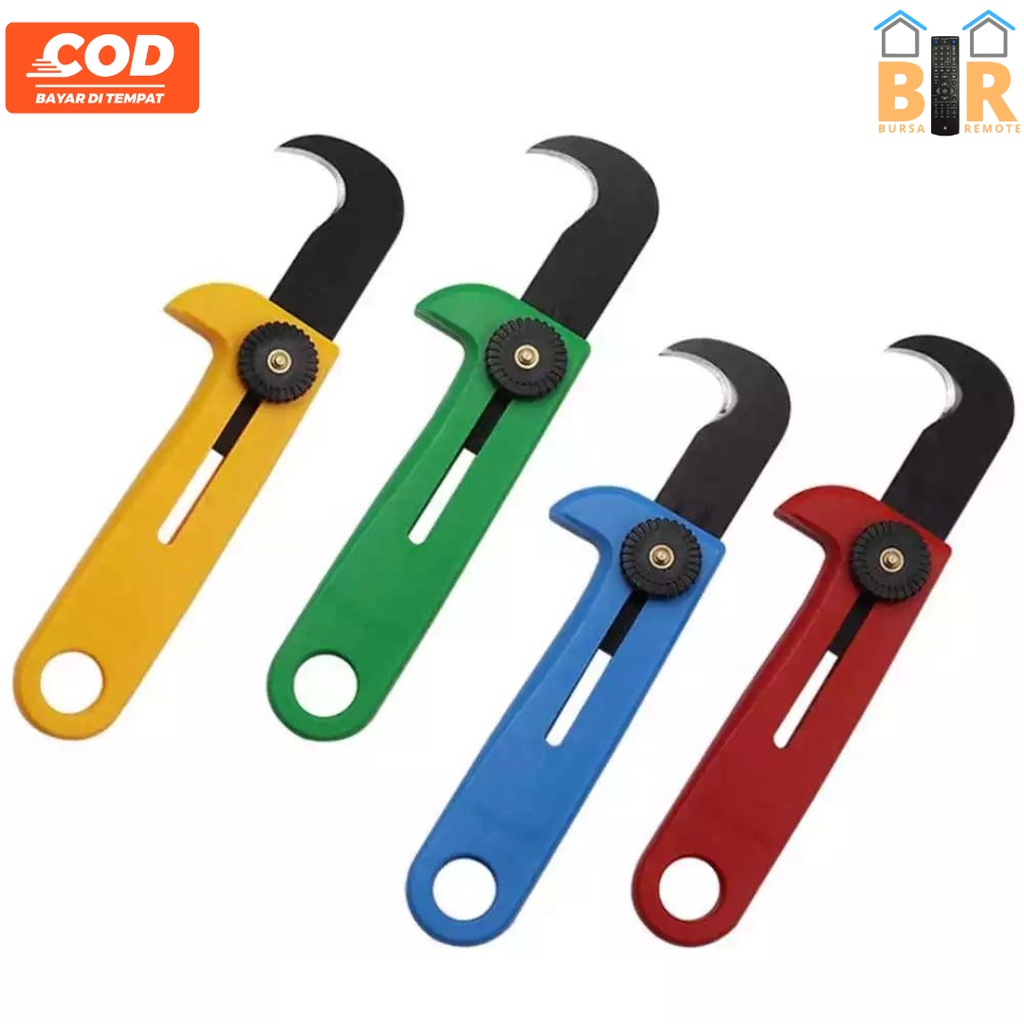

Hook Cutter Pisau Sabit Akrilik Pembuka Tali Dus Cuter Kait Multifungsi Tajam