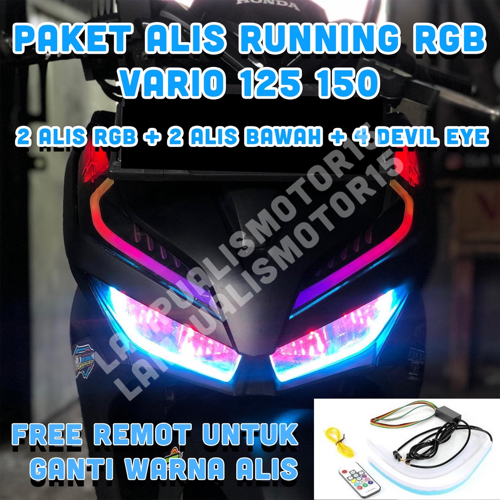 Jual LAMPU ALIS RGB RUNNING VARIO 125 150 LAMPU ALIS BONUS DEVIL EYE