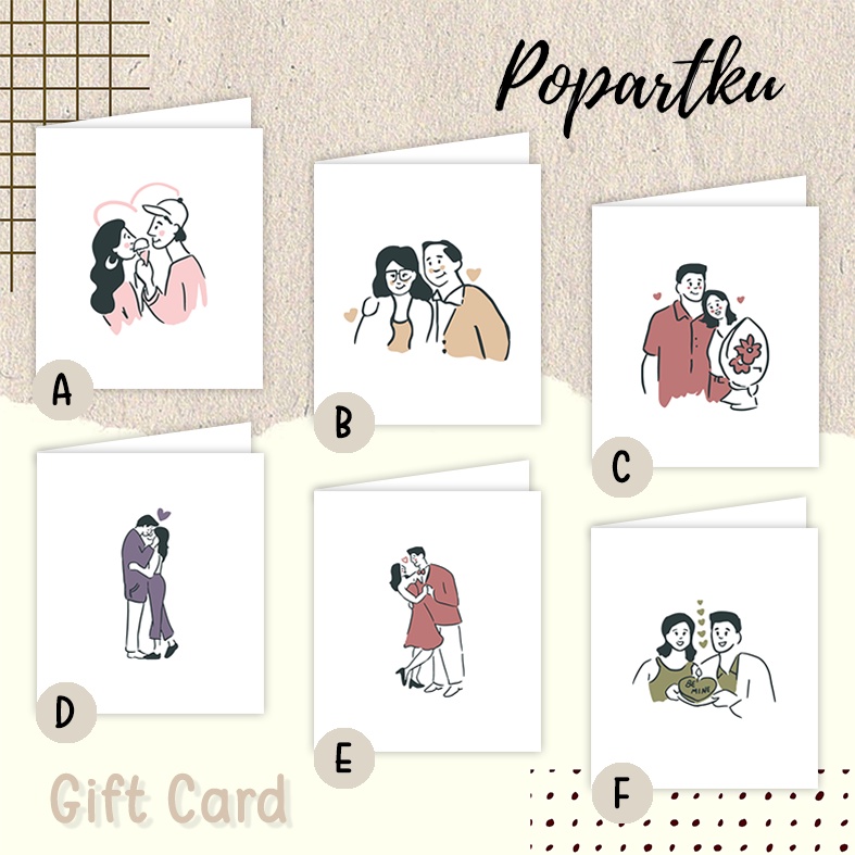 (5 PCS) KARTU UCAPAN LIPAT KOSONGAN | KARTU UCAPAN WEDDING | ULANG TAHUN | GIFT CARD KOSONGAN TULIS