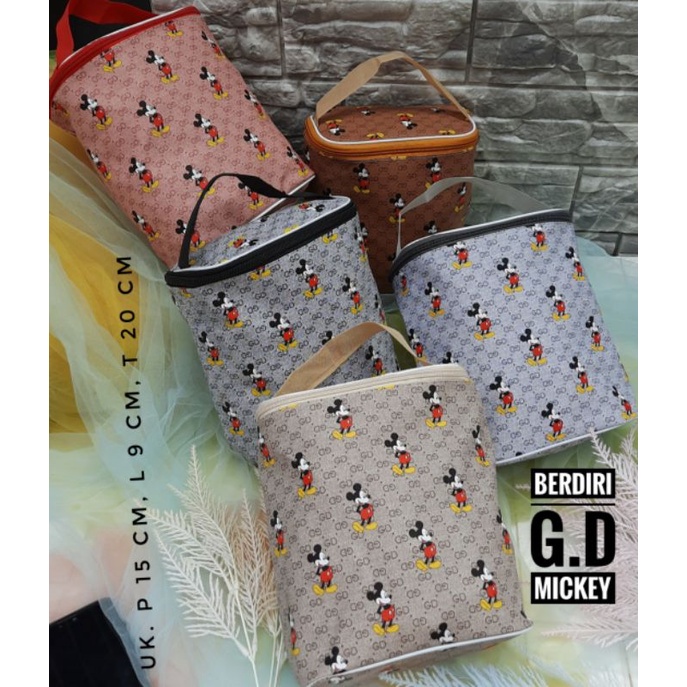 POUCH KOSMETIK MOTIF MODEL BERDIRI