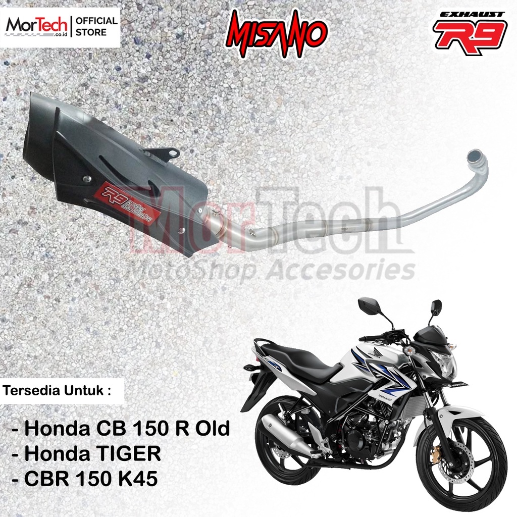 Knalpot Racing R9 Misano SS Black Series Fullsystem Free Stiker R9 Motor New CBR150R K46 CB150R Lama