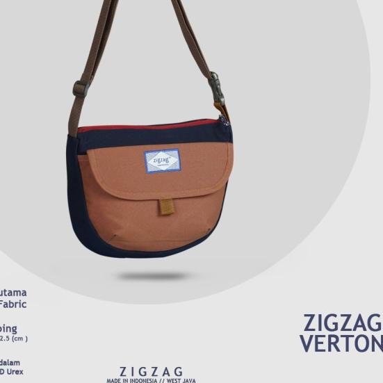 Tas Selempang Pria Zigzag Verton - Tas Slingbag - Slempang Casual Pria - Navy