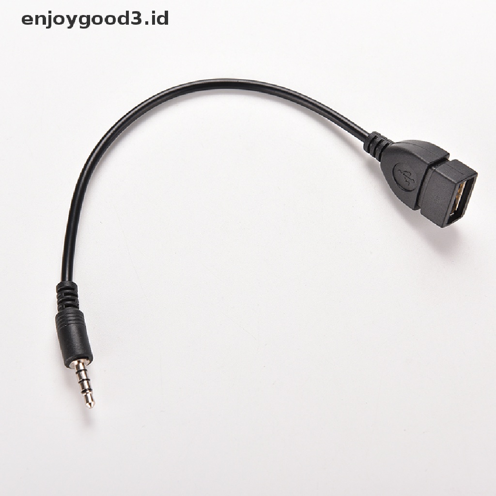 1pc Kabel Konverter Jack Audio AUX 3.5mm Male Ke USB 2.0 Female Untuk MP3 Mobil