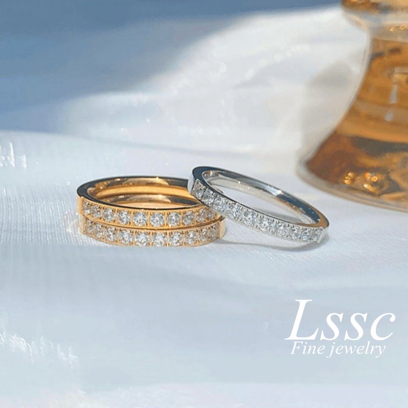Cincin Titanium Wanita Berlian Emas 18K Anti Karat Cantik Elegan Terbaru 2022 Perhiasan Korea