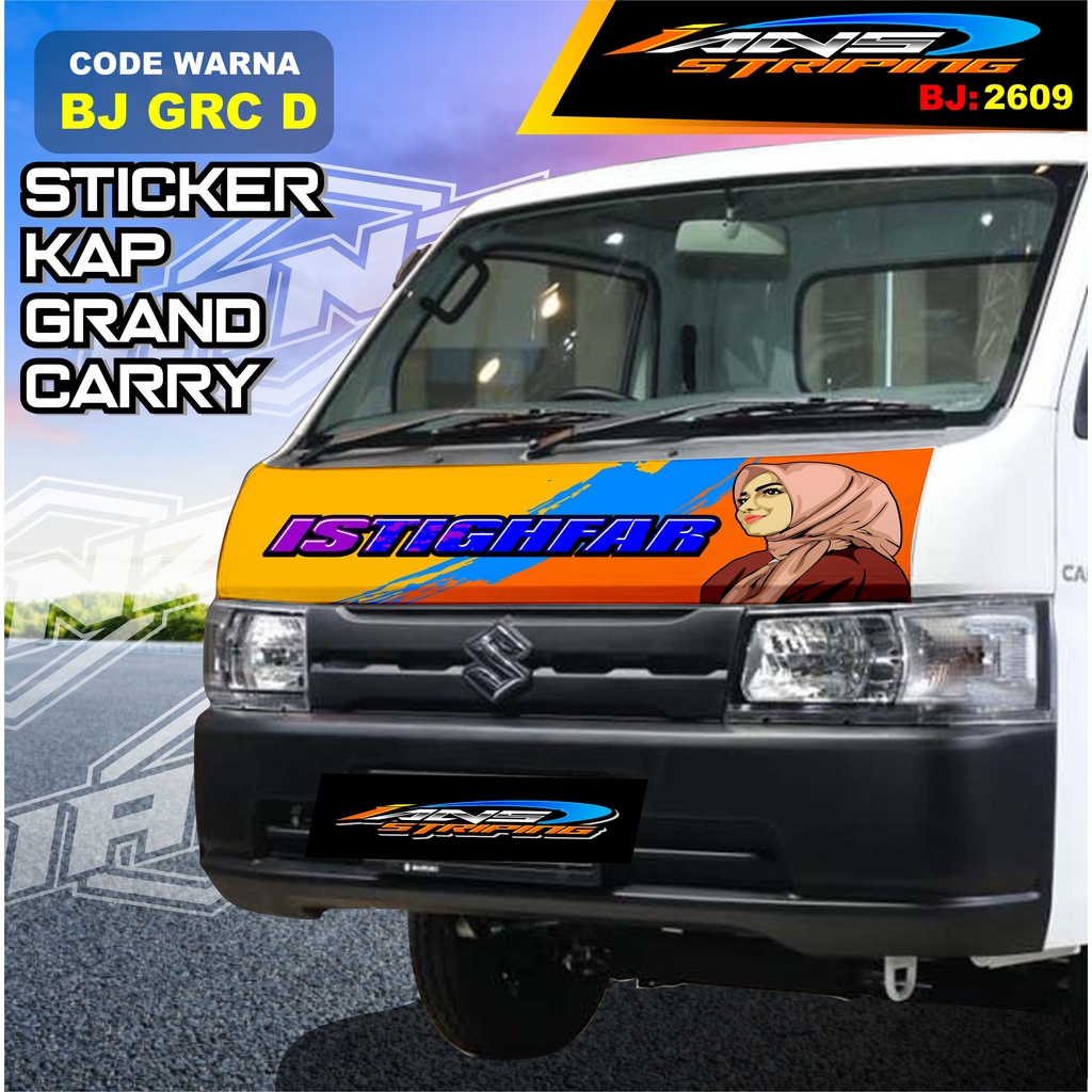 STICKER DECAL KABIN DEPAN MOBIL CARRY / STIKER KAP DEPAN MOBIL GRANMAX PICK UP / STICKER TERBARU L300