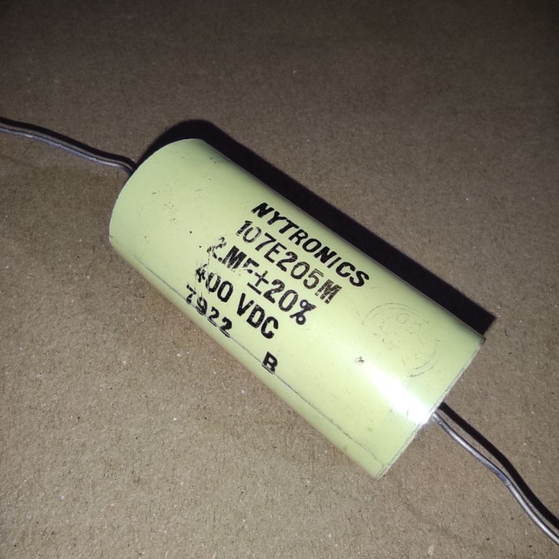 2UF 400V NOS VINTAGE NYTRONICS Capacitor Axial Audio Tube Amplifier 2mf 2mfd 2u 2 uf 2u2 225 not wim