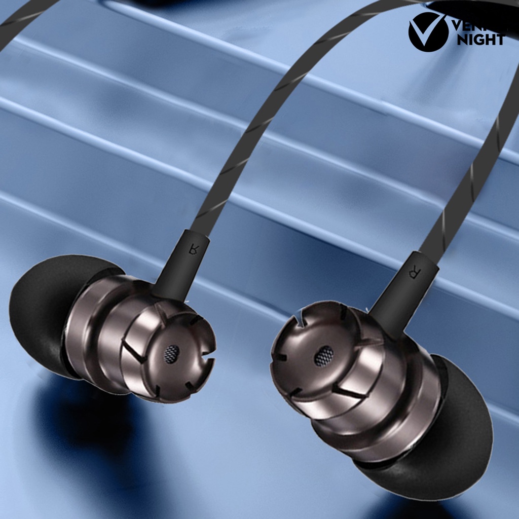 (VNEP) (Berkabel) Earphone Anti-winding Fleksibel TPE Line Control Headphone Earbud untuk Menelepon