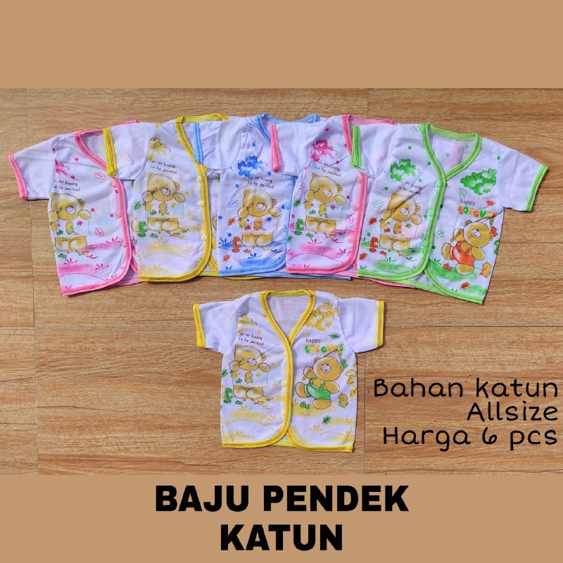 1/2 LUSIN (6 pcs) Baju bayi KATUN perlengkapan bayi lahir