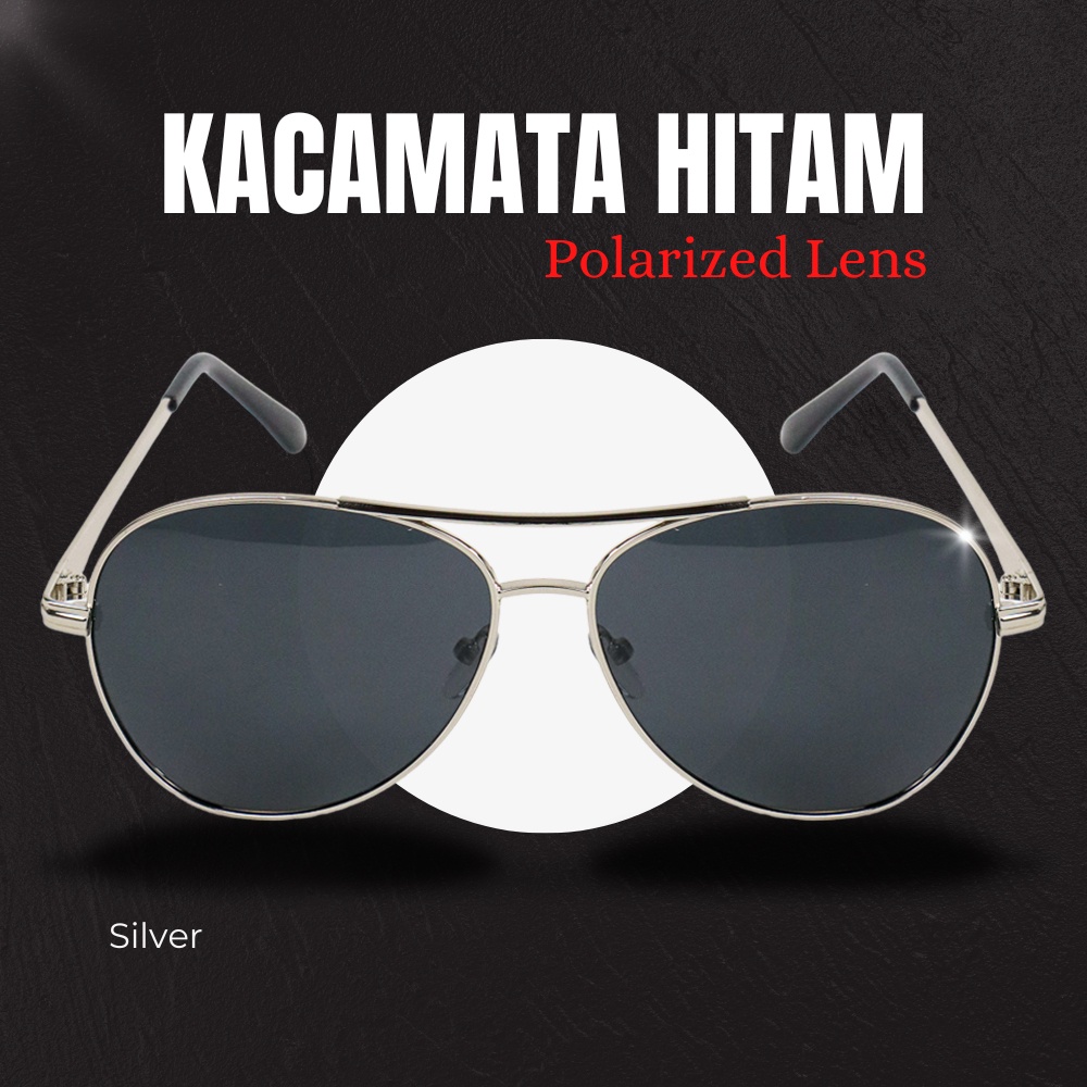 Kacamata Hitam Polarized - OMHAQ7SV Silver