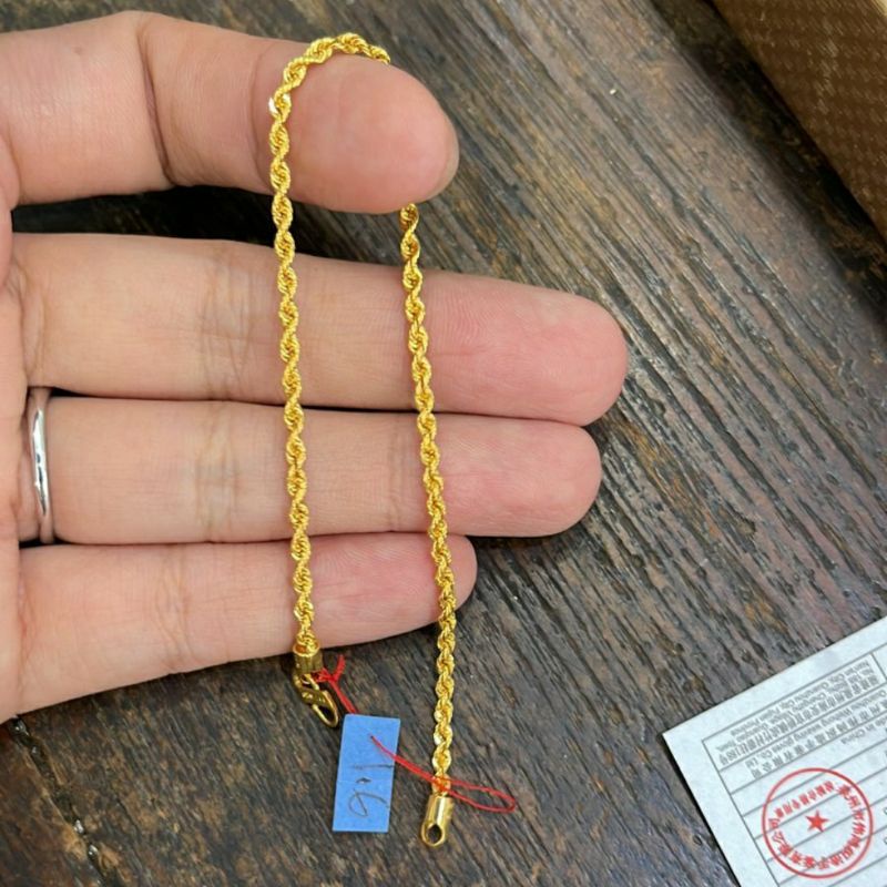 Gelang Italy gantungan tipis Hadiah Istri pacar teman Gold Emas asli