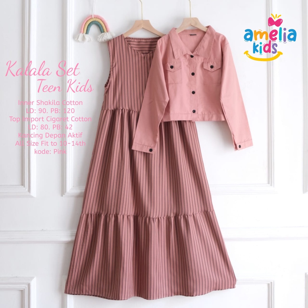 Kalala Set Teen/ baju remaja permpuan/ baju anak perempuan/ gamis remaja perempuan/ gamis remaja/bes
