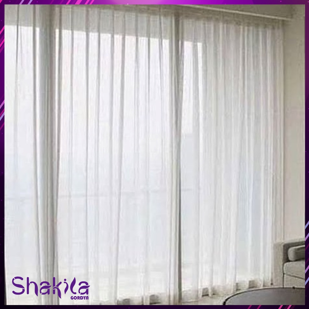 Gorden Vitrase Polos Transparan Horden Siang Warna putih dan cream