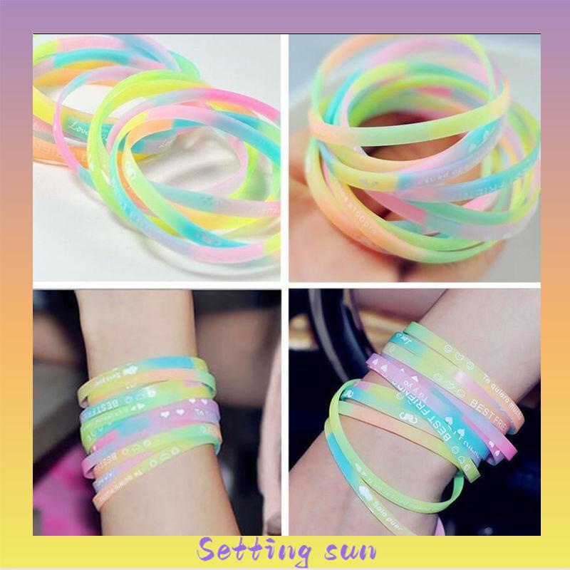 Bracelet Silicon Luminous Luminous Couple Wristband Untuk Wanita/Pria TN