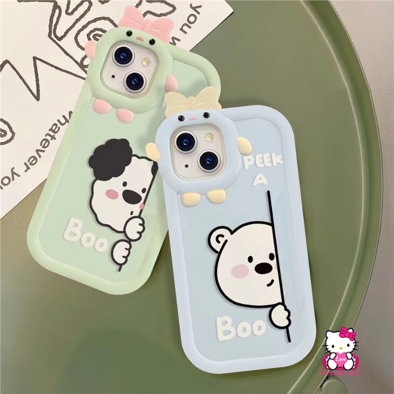 Casing Motif Peek a Boo Bear 3D Untuk Realme C35 C12 9 C25 C15 C31 C21Y C21 C33 9i 9Pro + 7i C25Y C30 C25 C11 C20 Cn C3 Cn 511 Cn Cover Lembut Gambar Monster