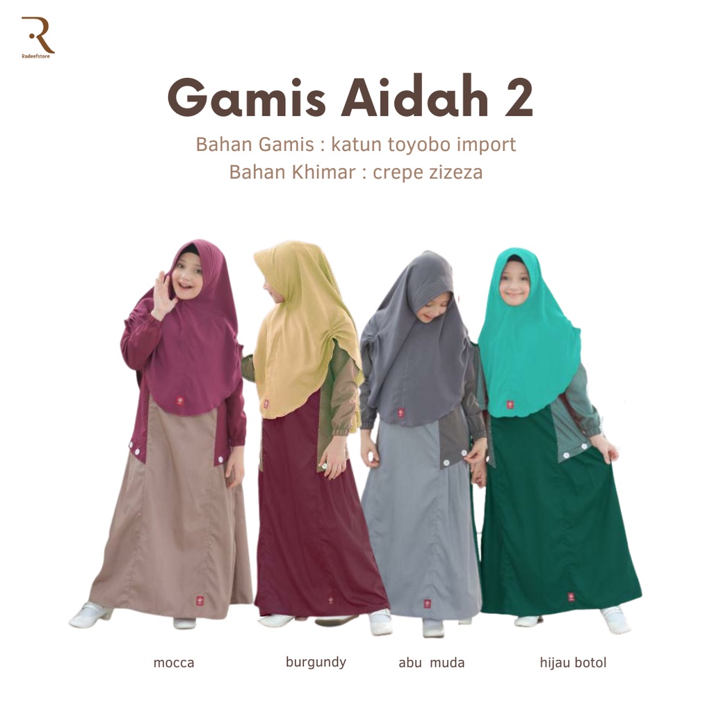 Set Gamis Anak Katun Toyobo AIdah Kids Series ANV