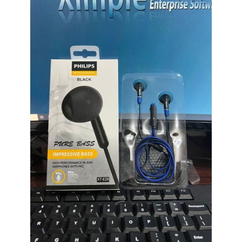 HF Handsfree Headset Earphone Pillips XT-E28 Extra Bass