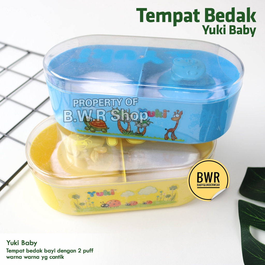 Tempat Bedak YUKI 2in1 Double 2 Puff / TB Yuki Case Baby Powder / Tempat Bedak Tabur | Bwr