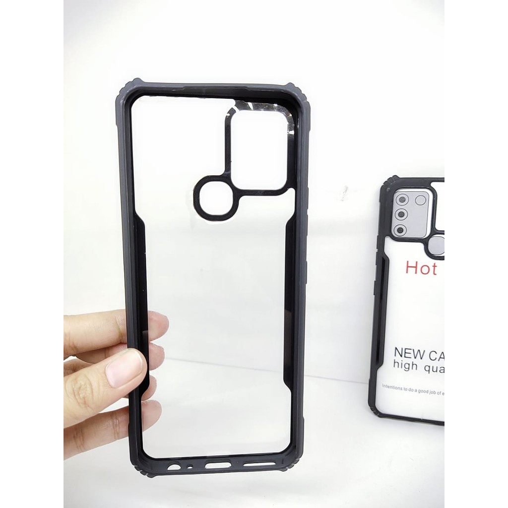 Case Infinix Hot 10 / Note 12 G96 / Hot 12 Pro 4G / Hot 20 5G / Note 12 Pro 2023 Anti Shocking Hardcase List Hitam Acrylic Case