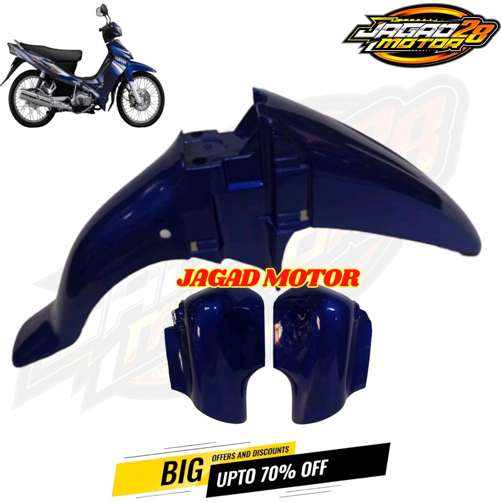 Spakbor Depan Yamaha Jupiter Z Lama Plus Tutup Shock Biru / Spakbor Depan Plus Tutup Shock Yamaha Jupiter Z Lama Biru / Spakbor Depan Yamaha Jupiter Z Lama Set Tutup Shock Biru / Spakbor Sepakbor Slebor Depan Jupiter Z Lama  Plus Tutup Shock Biru