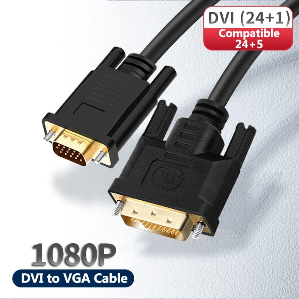 Proyektor TV Kabel DVI 24+5sampai VGA Atas 1080P Digital Converter