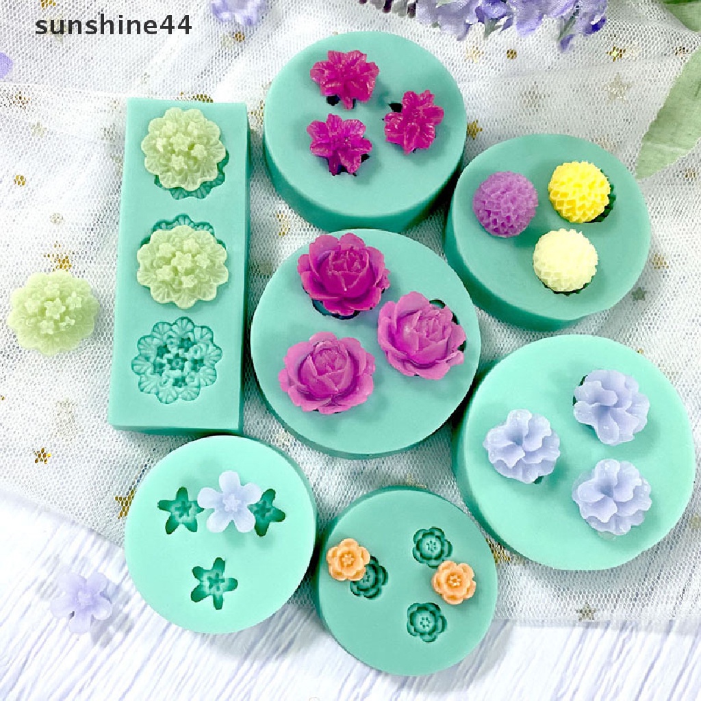 Sunshine Cetakan Kue / Coklat / Fondant 3D Bentuk Bunga / Hati Bahan Silikon Handmade DIY