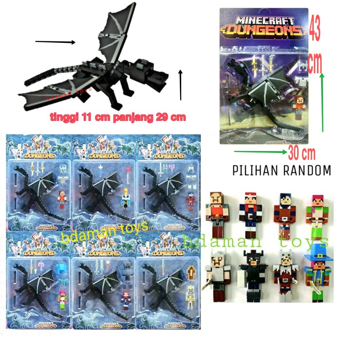 mainan figure minecraft Ender Dragon lampu suara