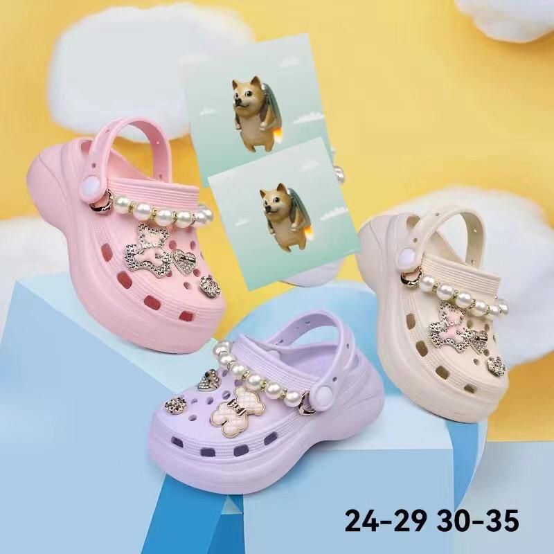 Bae Clog Anak Sandal Perempuan 5188-20 Free Mutiara dan Jibbitz / Sepatu Sandal