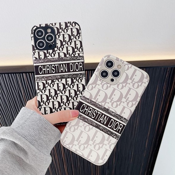 Black Luxury Soft Case HP IP IPhone 6 6S 7 8 Plus + X XR XS Max SE 2020 11 12 13 Mini Pro Max Apple Dior Logo