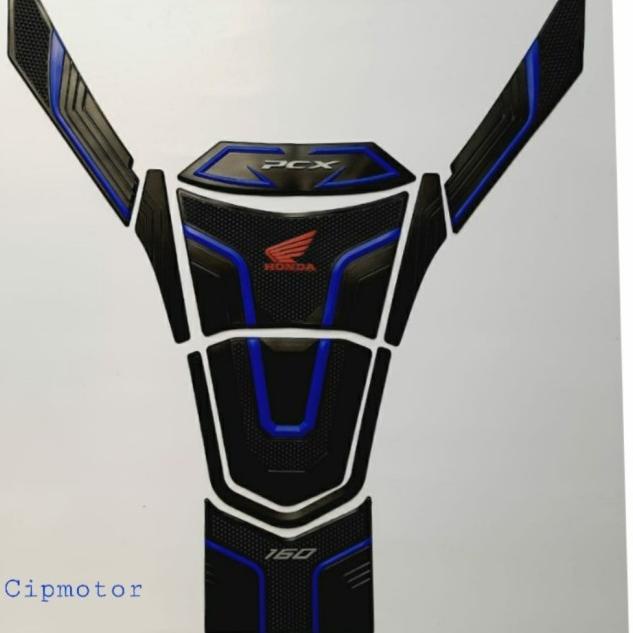 Tankpad pcx 160 Karet Timbul 3D merah Biru Gold Silver putih - Gold
