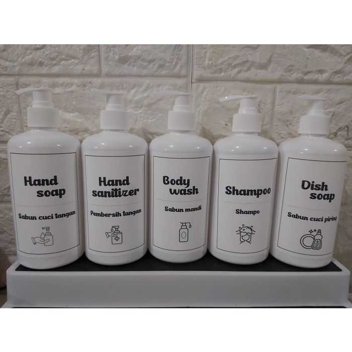[Ready] Botol Sabun Pump Aesthetic Free Label/Botol Sabun Cair/ Botol Pump