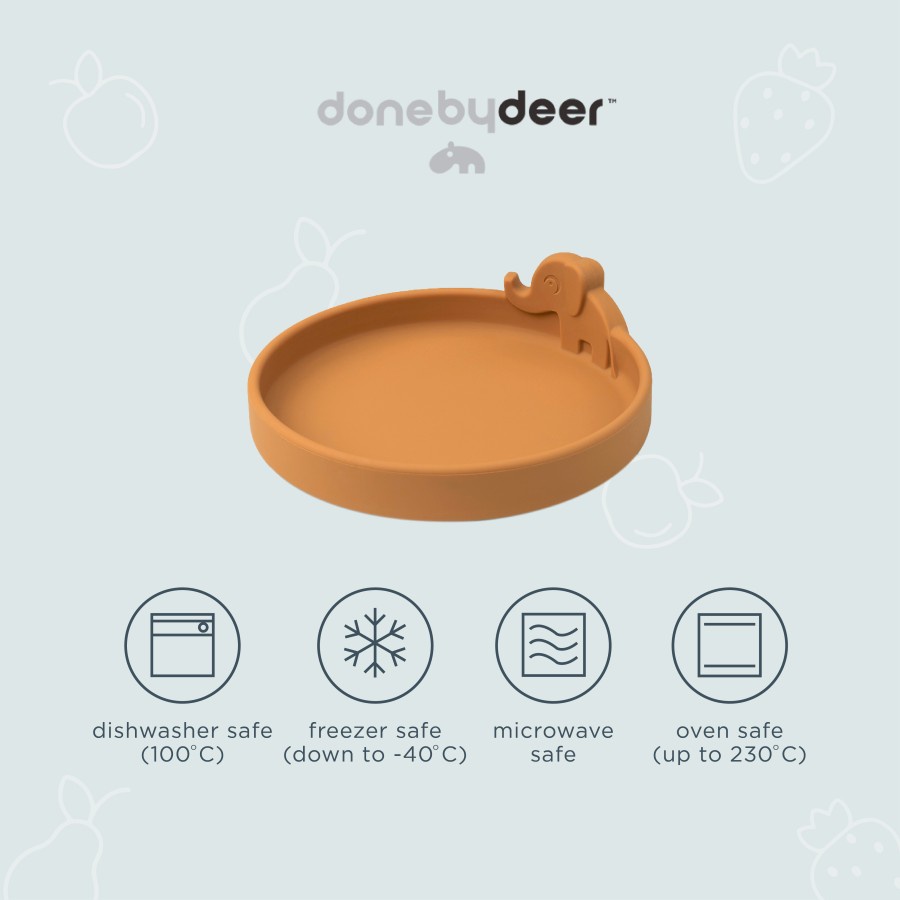 Done by Deer Peekaboo Plate Elphee - Piring Anak MPASI Silikon / Silicone Plate