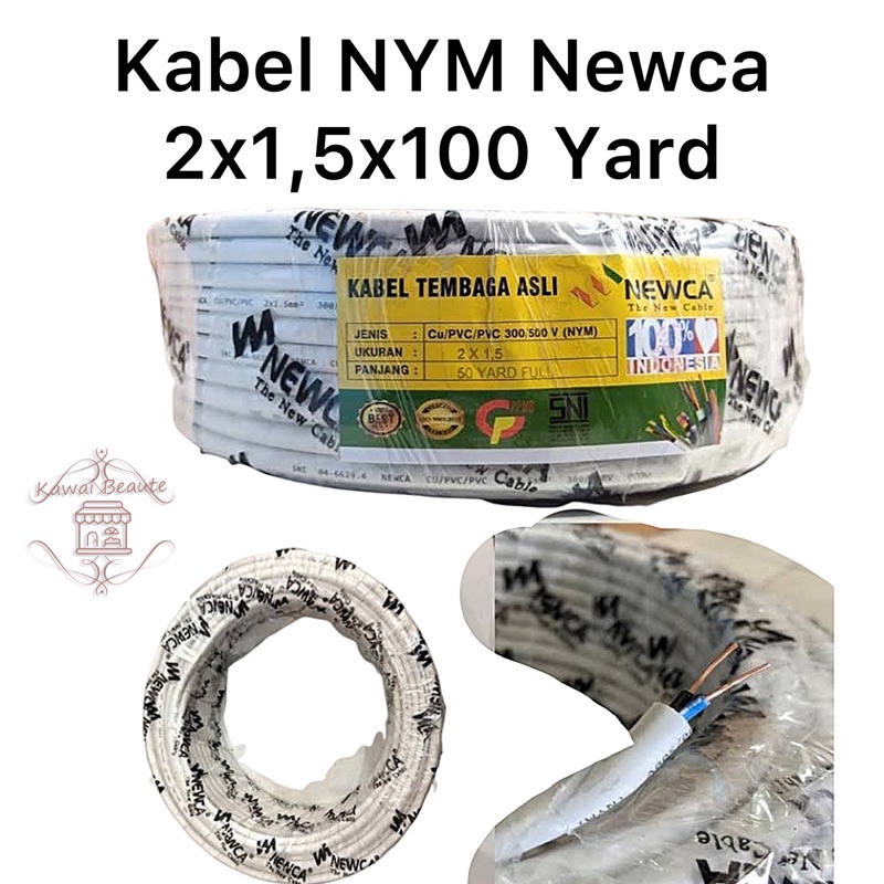 Kabel NYM Newca 2x1,5x2,5x100yard (SNI / Kawat Tembaga)  Isi 3 roll/krg