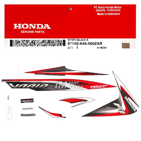 871X0-K46-N00ZAR Stiker Vario 110 Fi 2014 Hitam Estilo Black Kanan